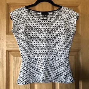 Worthington black & white top